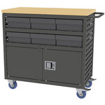 imagen de Akro-mils Carro de estante con persianas MA3618CLD1GRY - 800 lb capacidad - Negro - Acero - MA3618CLD1 GRAY GRAY