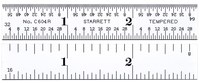 imagen de Starrett Acero templado para muelles Regla de acero - longitud de 3 pulg. - ancho de 9/16 pulg. - espesor de 3/64 pulg. - C604R-3
