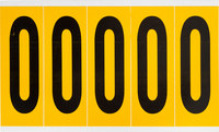 imagen de Brady 1560-0 Etiqueta de número - 0 - Negro sobre amarillo - 1 3/4 in x 5 in - B-946