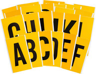 imagen de Brady KIT 1570-LTR Kit de etiquetas de letras - A a Z - Negro sobre amarillo - 5 pulg. x 9 pulg.