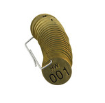 imagen de Brady 23276 Etiqueta para válvula numerada con encabezado - 1 1/2''de diámetro - Latón - B-907