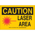 imagen de Brady B-555 Aluminio Rectángulo Cartel/Etiqueta de peligro de láser Amarillo - 10 pulg. Ancho x 7 pulg. Altura - 129174