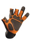 imagen de Occunomix 484W-012 Hi-Vis Orange Large Synthetic Kevlar/Terry Cloth Cut-Resistant Gloves - Leather Palm & Fingers Coating - 485W-074
