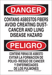 imagen de Brady B-555 Aluminio Rectángulo Letrero de material peligroso Blanco - 10 pulg. Ancho x 14 pulg. Altura - Idioma Inglés/Español - 38264