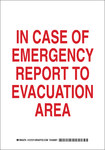 imagen de Brady B-555 Aluminio Rectángulo Cartel de evacuación de emergencia Blanco - 7 pulg. Ancho x 10 pulg. Altura - 127272