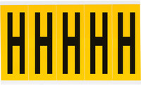 imagen de Brady 1560-H Etiqueta en forma de letra - H - Negro sobre amarillo - 1 3/4 pulg. x 5 pulg. - B-946