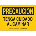 imagen de Brady B-555 Aluminio Rectángulo Cartel de prevención de caída Amarillo - 14 pulg. Ancho x 10 pulg. Altura - Idioma Inglés/Español - 38245