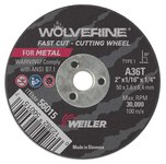 imagen de Weiler Wolverine Rueda de corte 56015 - Tipo 1 - Rueda recta - 2 pulg. - Óxido de aluminio - 36 - T