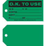imagen de Brady 86761 Negro sobre verde Cartulina Etiqueta de estado de producción - Ancho 5 3/4 pulg. - Altura 3 pulg. - B-853
