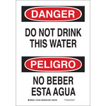 imagen de Brady B-555 Aluminio Rectángulo Cartel de saneamiento de agua Blanco - 7 pulg. Ancho x 10 pulg. Altura - Idioma Inglés/Español - 125181