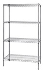 imagen de Quantum Storage Capacidad de 600-800 libras Cromo Acero al carbono Kit básico de estanterías de alambre - Altura 63 pulg. - WR63-1848C