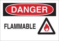 imagen de Brady B-401 Poliestireno Rectángulo Cartel de material inflamable Blanco - 14 pulg. Ancho x 10 pulg. Altura - 25898