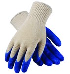 imagen de PIP 39-C122 Blue/White XL Cotton/Polyester Work Gloves - Latex Palm & Fingers Coating - 10 in Length - 39-C122/XL