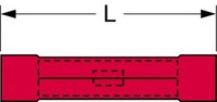 imagen de 3M Scotchlok BSV18Q Rojo Unido Vinilo Conector trasero embutido - Longitud 1 pulg. - Diámetro máximo exterior de aislante 0.145 pulg. - 59998