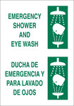 imagen de Brady B-555 Aluminio Rectángulo Cartel de lavado de ojos y ducha Blanco - 10 pulg. Ancho x 7 pulg. Altura - Idioma Inglés/Español - 122402