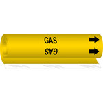 imagen de Brady 5698-I Marcador de tubería de envoltura - 1 1/2 pulg. to 2 3/8 pulg. - Gas - Poliéster - Negro sobre amarillo - B-689