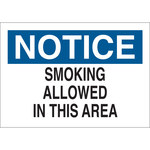 imagen de Brady B-555 Aluminio Rectángulo Cartel del área de fumadores Blanco - 10 pulg. Ancho x 7 pulg. Altura - 42671