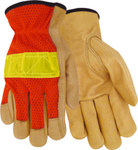 imagen de Red Steer 1600 Orange/Yellow Large Grain Pigskin Leather Driver's Gloves - Keystone Thumb - 1600-L