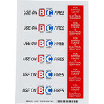 imagen de Brady Azul/Rojo sobre blanco Etiqueta del extintor 95227 - Texto Imprimido = USE ON B, C FIRES; FOR BURNING LIQUIDS OR ELECTRICAL EQUIPMENT - Inglés - 754476-95227