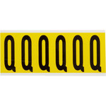 imagen de Brady 3450-Q Etiqueta en forma de letra - Q - Negro sobre amarillo - 1 1/2 pulg. x 3 1/2 pulg. - B-498