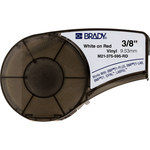 imagen de Brady M21-375-595-RD Cartucho de etiquetas para impresora - 0.375 pulg. x 21 pies - Vinilo - Blanco sobre rojo - B-595