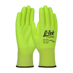 imagen de PIP G-Tek PolyKor 16-520HY Hi-Vis Yellow Small Cut-Resistant Gloves - ANSI A3 Cut Resistance - Polyurethane Full Coverage Except Cuff Coating - 8.9 in Length - 16-520HY/S