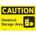 imagen de Brady Vinilo Rectángulo Señal de almacenamiento de productos químicos Amarillo - 10 pulg. Ancho x 7 pulg. Altura - 102459