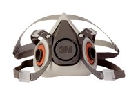 imagen de 3M 6000 Series 6100 Respirador de careta de media máscara 07024 - tamaño Pequeño - Gris - Elastómero termoplástico - 4 puntos suspensión
