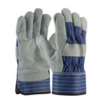 imagen de PIP 82-7563 Silver/Blue Small Split Cowhide Leather Work Gloves - Wing Thumb - 82-7563/S