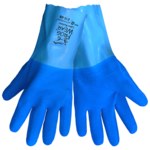 imagen de Global Glove Frogwear 212 Blue 10 Supported Chemical-Resistant Gloves - 12 in Length - Rough Finish - 212/10