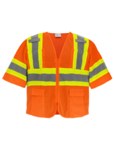 imagen de Global Glove FrogWear HV Chaleco de topógrafo de alta visibilidad GLO-0145 LG - tamaño Grande - Malla Poliéster - Naranja y amarillo/verde de alta visibilidad - ANSI clase 3, tipo R - glo-0145 lg
