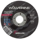 imagen de Weiler Wolverine Rueda de corte 56474 - Tipo 27 - rueda de centro hundido - 4 pulg. - Óxido de aluminio - 24 - T