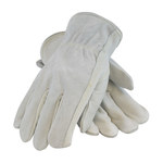 imagen de PIP 68-163SB Gray/White Large Grain, Split Cowhide Leather Driver's Gloves - Keystone Thumb - 9.8 in Length - 68-163SB/L