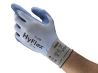 imagen de Ansell Hyflex 11-518 Gray/Blue 9 Cut-Resistant Gloves - ANSI A2 Cut Resistance - Polyurethane Palm & Fingers Coating - 11-518-9