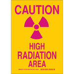 imagen de Brady B-555 Aluminio Rectángulo Cartel de peligro de radiación Amarillo - 7 pulg. Ancho x 10 pulg. Altura - 124298