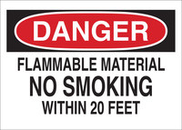 imagen de Brady B-302 Poliéster Rectángulo Cartel de material inflamable Blanco - 10 pulg. Ancho x 7 pulg. Altura - Laminado - 88359