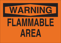 imagen de Brady B-401 Poliestireno Rectángulo Cartel de material inflamable Naranja - 10 pulg. Ancho x 7 pulg. Altura - 25690