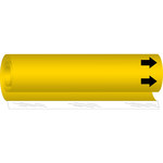 imagen de Brady 5603-II Marcador de tubería de envoltura - 2 1/2 pulg. to 7 7/8 pulg. - Ácido, base y cáustico - Poliéster - Negro sobre amarillo - B-689