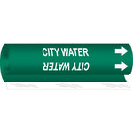 imagen de Brady 178472 Marcador de tubería de envoltura - 0.375 pulg. to 0.5 pulg. - Agua - Poliéster - Blanco sobre verde - B-689