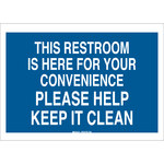 imagen de Brady B-401 Poliestireno Rectángulo Letrero de higiene personal Azul - 10 pulg. Ancho x 7 pulg. Altura - 22858