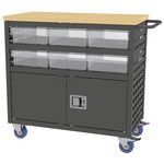 imagen de Akro-mils Carro de estante con persianas MA3618CLD1 - 800 lb capacidad - Negro - Acero - MA3618CLD1 CLEAR