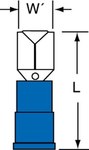 imagen de 3M Scotchlok MNGI14-187DFX Azul Barril de bloqueo Nailon Terminal de desconexión rápida de barril de enclavamiento - Longitud 0.77 pulg. - 58926