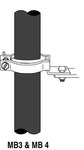 imagen de 3M MB-3 Abrazadera simple Acero galvanizado Soporte de montaje de brazo cruzado - Gama de diámetros 0.8 a 1.25'' - 14754