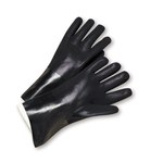 imagen de West Chester J1087RF Black Jersey Work Gloves - PVC Full Coverage Coating - 18 in Length - Rough Finish