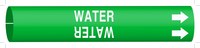 imagen de Brady 4155-F Marcador de tubería con correa - 6 pulg. to 7 7/8 pulg. - Agua - Plástico - Blanco sobre verde - B-915