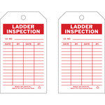imagen de Brady 86610 Rojo sobre blanco Poliéster Etiqueta de escalera - Ancho 4 pulg. - Altura 7 pulg. - B-851