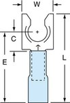 imagen de 3M Scotchlok MH14-14FLX Blue Locking Brazed Nylon Butted Fork & Spade Terminal - 1.1 in Length - 0.43 in Wide - 0.43 in Fork Width - 0.09 in Inside Diameter - 1/4 in Stud - 58904