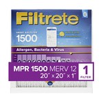 imagen de 3M Filtrete Allergen, Bacteria & Virus 20 in x 20 in x 1 in S-2002-4 MERV 12, 1500 MPR Air Filter - 08224