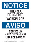 imagen de Brady B-555 Aluminio Rectángulo Cartel de ambiente libre de drogas Blanco - 7 pulg. Ancho x 10 pulg. Altura - Idioma Inglés/Español - 125067