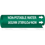imagen de Brady 178533 Marcador de tubería de envoltura - 0.375 pulg. to 0.5 pulg. - Agua - Poliéster - Blanco sobre verde - B-689